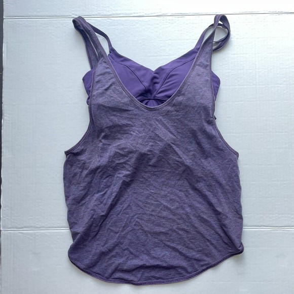 Lululemon Twist and Turn Tank Top Open Back Shelf Bra w/Pads Purple  sz XS - Picture 3 of 9